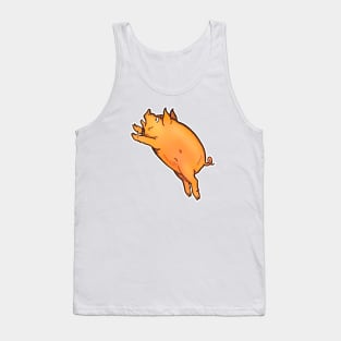 Comic yellow pig jumping Tank Top